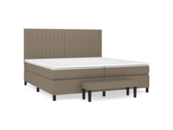 Maison Exclusive - Cama Box Spring Con Colchón Tela Gris Taupe 200x200 Cm