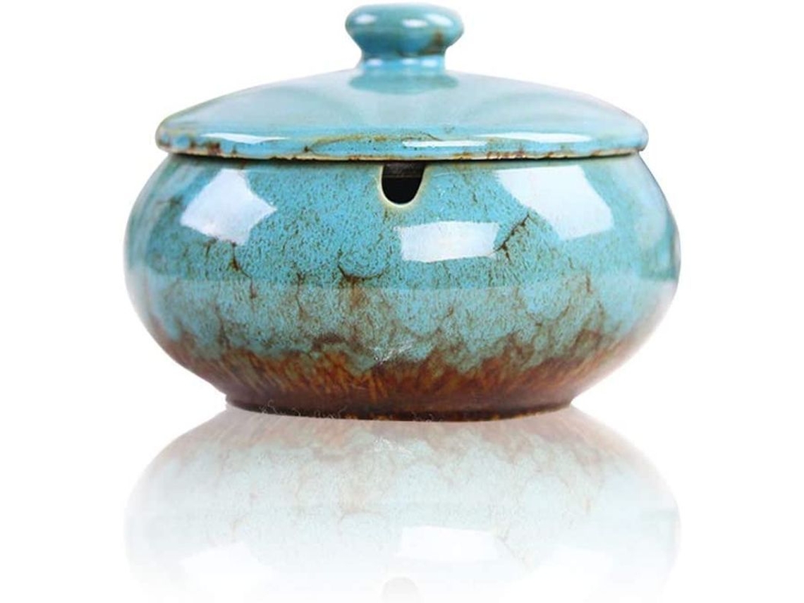 Cinto de Cachimbo Cerâmico com Tampa, À Prova de Vento, para Interior e Exterior Azul