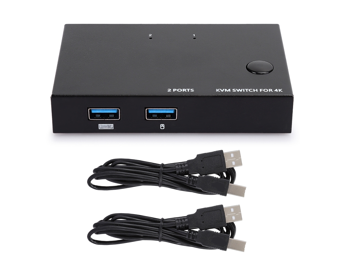 Conmutador KVM HDMI USB 2 entradas 1 salida para compartir ratón y teclado KVM201