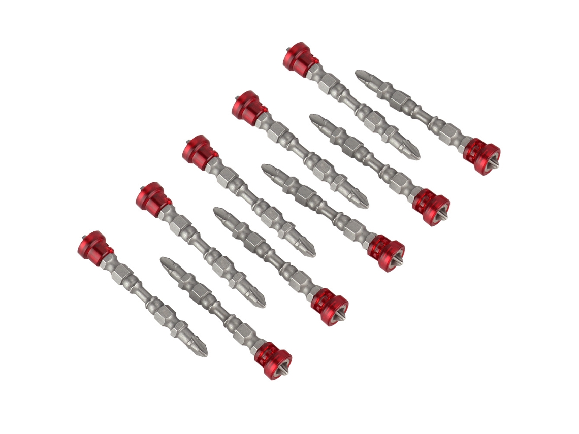 10 Piezas Brocas De Destornillador Magnéticas Doble Cabeza Cruzada Accesorios De Destornillador Electrónico (plata)