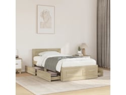 Cama Con Cabecero Madera De Ingeniería Roble Sonoma 100x200 Cm