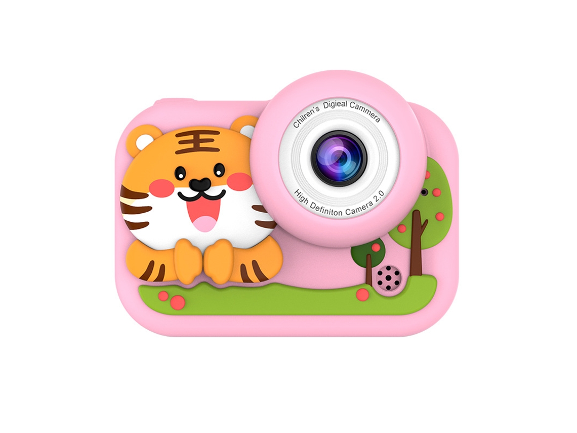 Cámara digital Eifson de doble cámara, 4000 W, pantalla IPS 2.0 (Pink Tiger)