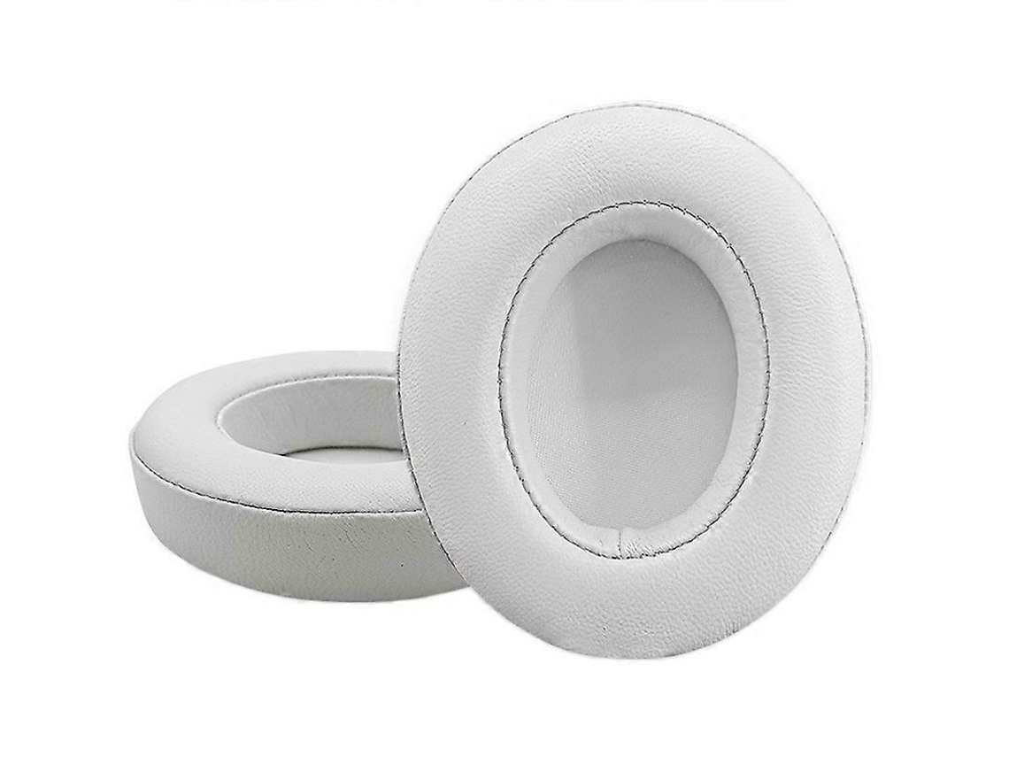 Estuche para auriculares de piel suave y transpirable, 2 piezas, para Beats Studio 2/3, color piel de oveja blanca.