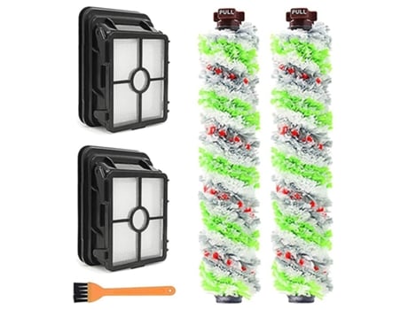Para bissell crosswave pet pro 2306 series, 2 rolos de escova + 2 filtros