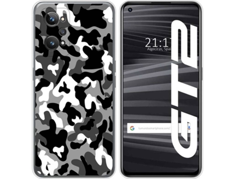 Carcasa para Realme GT 2 5G TUMUNDOSMARTPHONE Dibujos Snow Camuflaje Multicolor