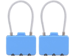 Candado De Combinación De 3 Dígitos. De Código Para Equipaje Con Grillete De Alambre De Mm. Azul.