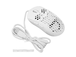 Mouse Sem Fio Ergonômico Branco Dpi Ajustável 6 Teclas Com Design Oco Plug And Play Para Jogos Escritório Estudo