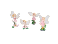 4 estatuillas de hadas con flores de resina | Sin marca