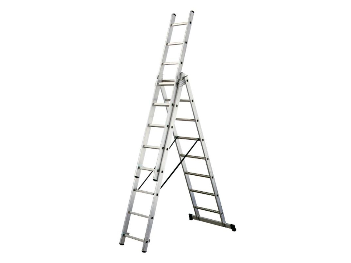 Escalera aluminio industrial 14+14+14 3x4 mt.