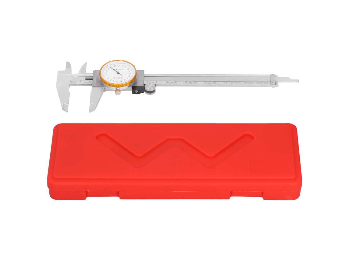 Calibrador De Esfera Vernier De Acero Inoxidable De 0,02 Con Protección Antichoque, Herramienta De Medición Manual De 0 A 150 Mm.