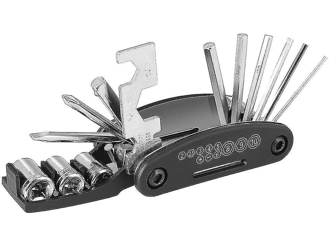 Omni-kit De Reparación Multifuncional Para Bicicleta 16 En 1 Herramientas Portátiles Plegables Para Bicicletas De Carretera Y Montaña