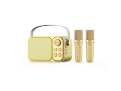 Mini máquina de karaoke para niños y adultos, altavoz Bluetooth portátil con 2 micrófonos inalámbricos, juguetes, regalo de cumpleaños