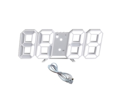 2026-reloj Digital Led 3d De Pared Con Función De Alarma, Luz Nocturna Regulable Y Display De Temperatura Blanco