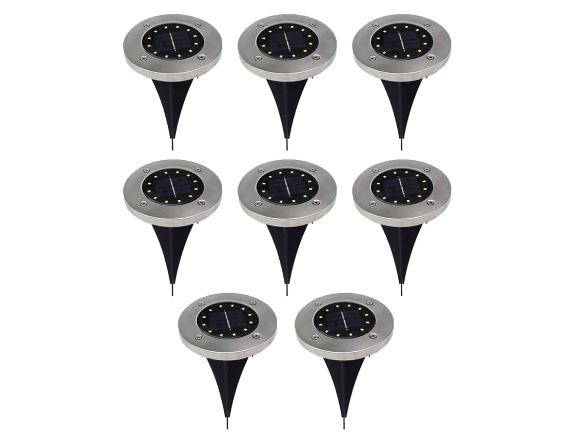 8 luces solares de suelo, luces solares circulares, en forma de L, iluminación exterior impermeable para jardines y paisajes*