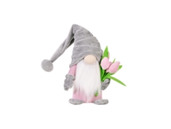 Muñeco de gnomo sin rostro con ramo de tulipanes - Regalo para mamá