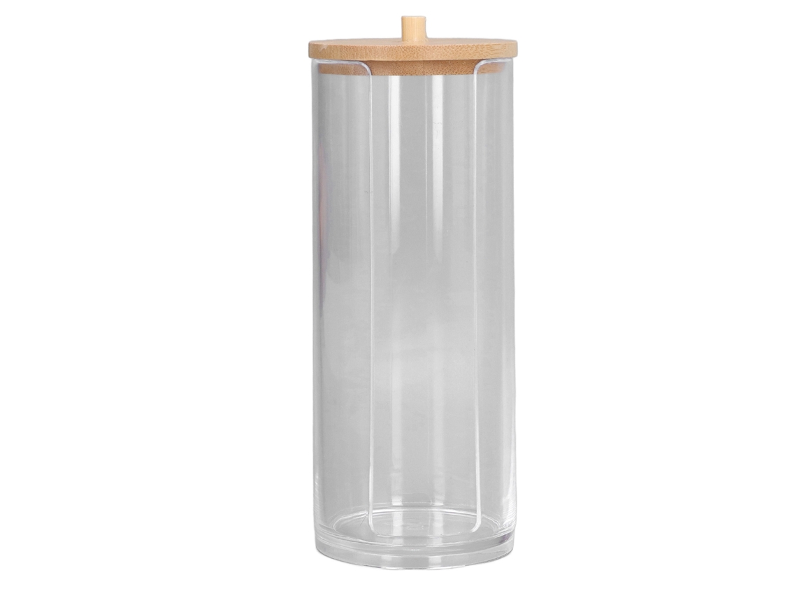 Dispensador Transparente De Discos De Algodón Con Tapa Para Guardar Maquillaje Y Discos De Algodón.