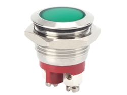 Indicador Led Verde De 16 Mm, Resistente Al Agua Ip66, Base Ignífuga.