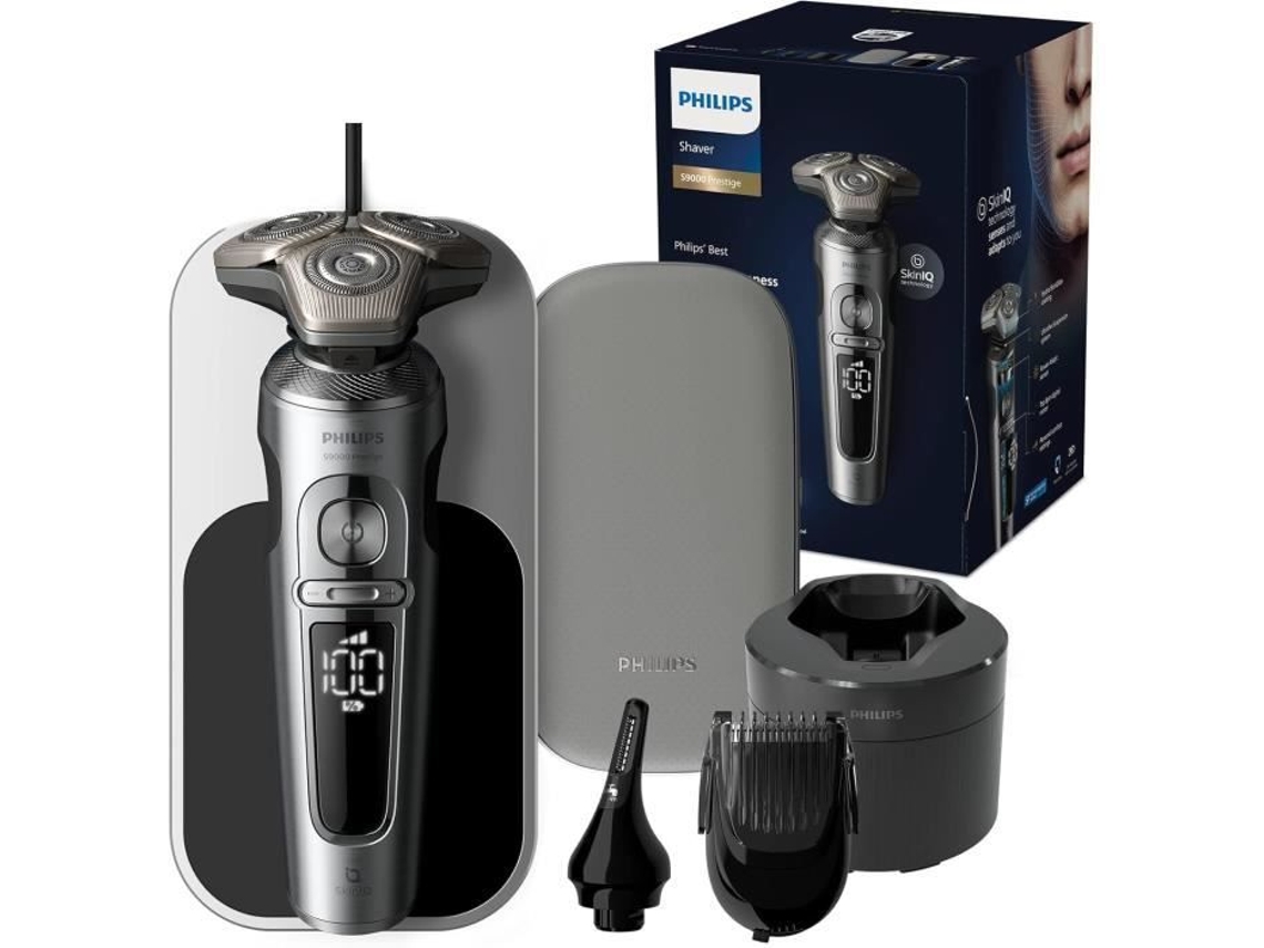 Afeitadora eléctrica Philips Prestige Serie 9000 Tecnología Skiniq Recortador integrado Recarga Qi