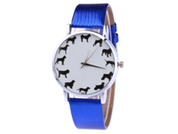 Reloj De Pulsera Unisex De Cuarzo Con Correa De Piel Sintética, Estilo Moderno, Azul T416-yx