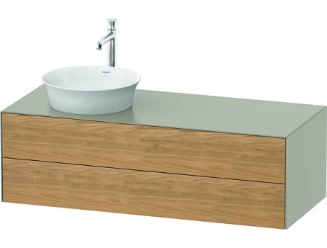 DURAVIT Tulip blanco, mueble de baño colgado en la pared, ancho 1300 x fondo 550mm, con 2 cajones, con tecnología tip-on, WT4987L