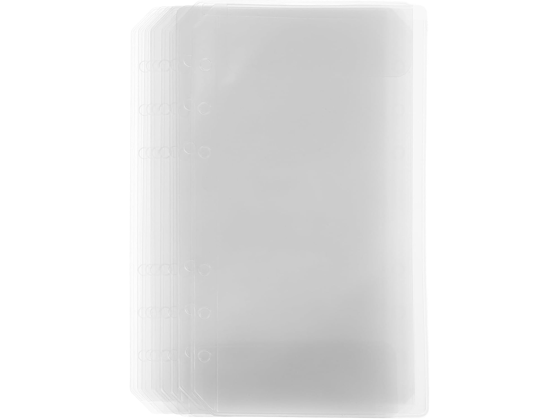 Carpeta A5 para cuadernos, bolsillo A5, organizador de recibos transparente, 10 sobres. Gokoco