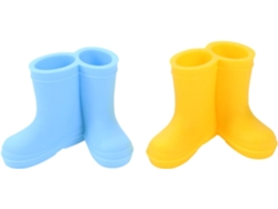 Portacepillos De Silicona Amarillo Botas De Lluvia 2 Piezas Para Niños Higiénico Resistente Al Caída Multiuso