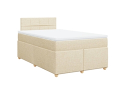 Maison Exclusive - Cama Box Spring Con Colchón Tela Color Crema 120x190 Cm