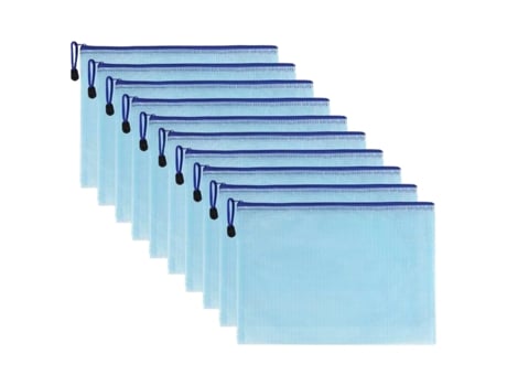 Bolsa De Archivo Con Cremallera De Malla, Carpeta Con Cremallera, Carpeta De Sobres De Plástico Impermeable, Útiles Escolares De Oficina, Azul ZMDE...