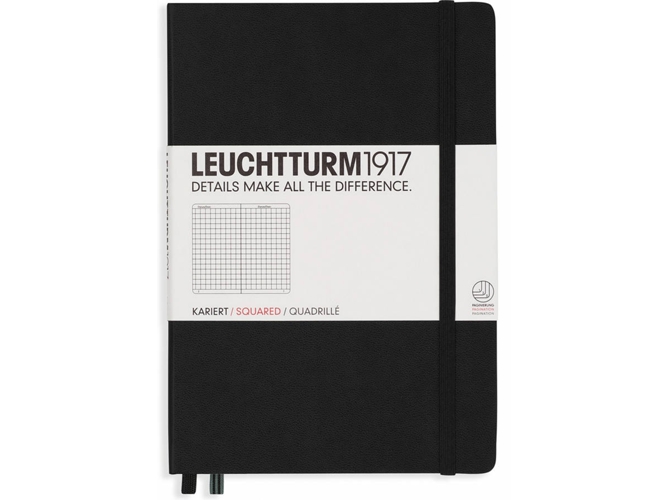 Cuarderno LEUCHTTURM 315928 (Negro - A5 - Cuadriculado - 21x15x2cm)