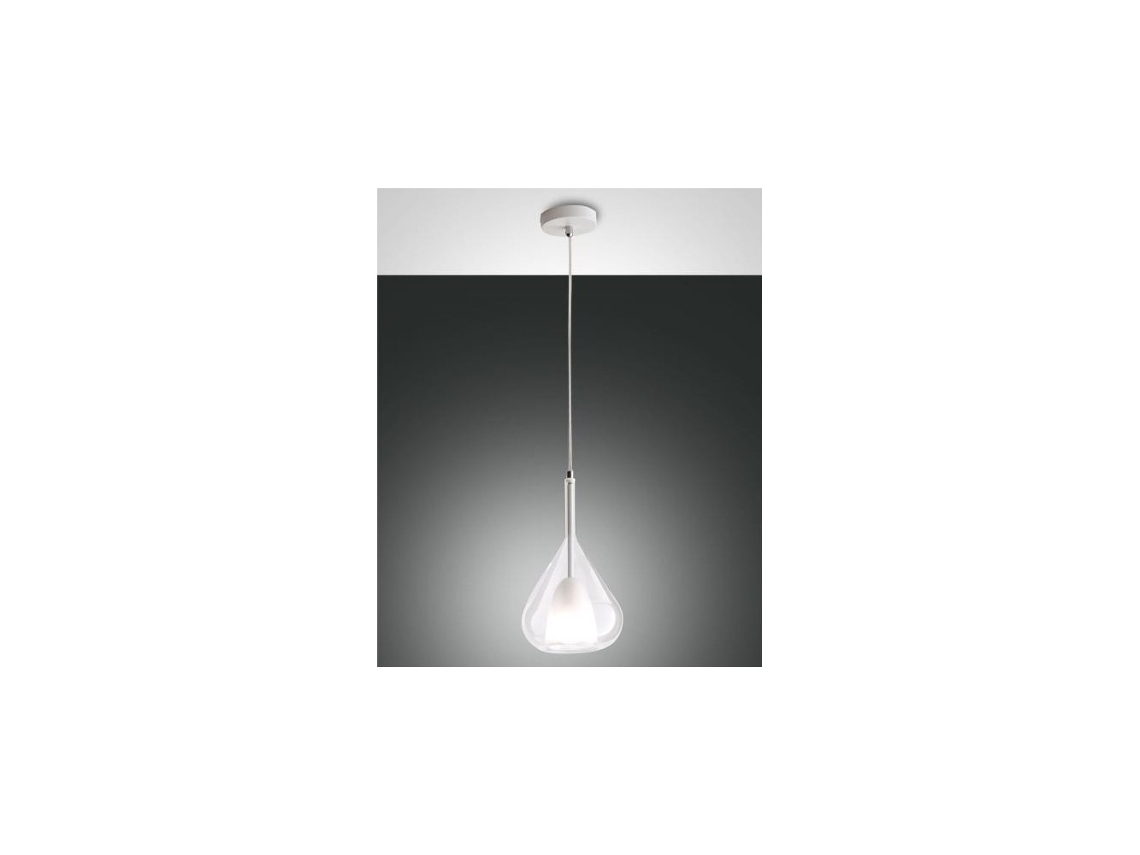 Lámpara colgante LED lila de metal y vidrio de borosilicato transparente 3481-40-241 FABAS LUCE