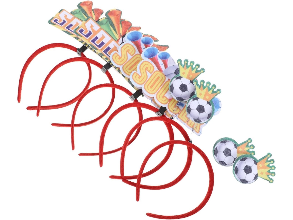 6 Pièces Bandeau De Sport Ajustable En Plastique Para Fête De Soccer Motif Ballon, Accesorio Che...
