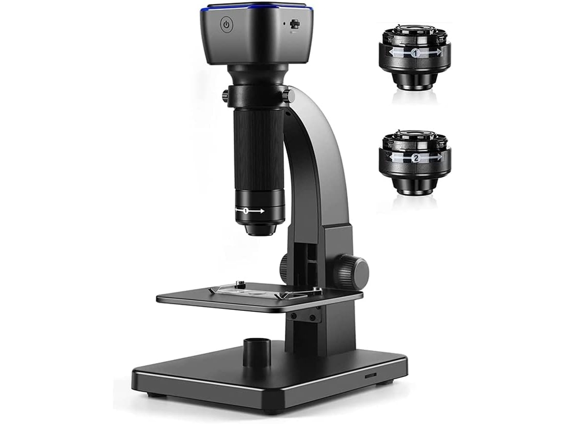 Microscopio Digital Mermshy 2000x Con Wifi Y Usb, Que Incluye Una Lente Y 11 Led Ajustables.