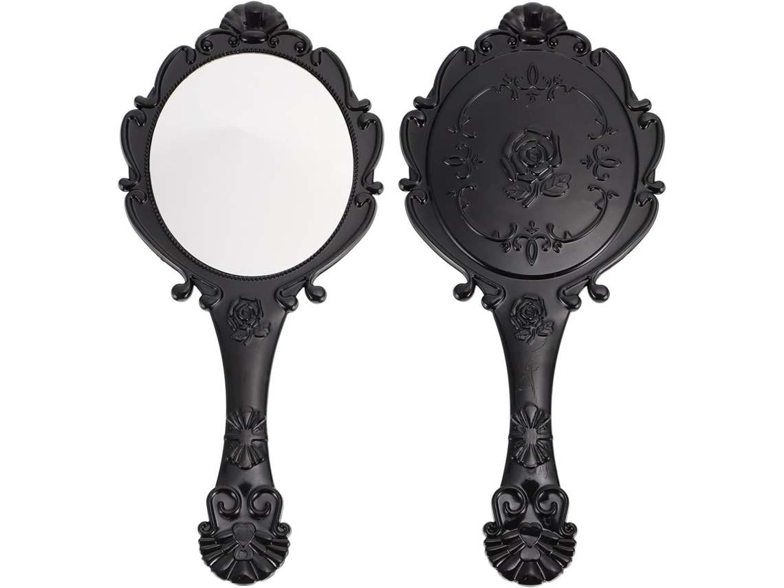 Lot De 2 Miroirs De Maquillage Rétro Portátils Miroir De Poche Noir Compacto Léger Para Femmes Voy...