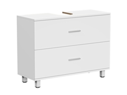 Mueble Moderno Para Fregadero Con 2 Cajones, Sin Columna, Blanco, 80x30x60