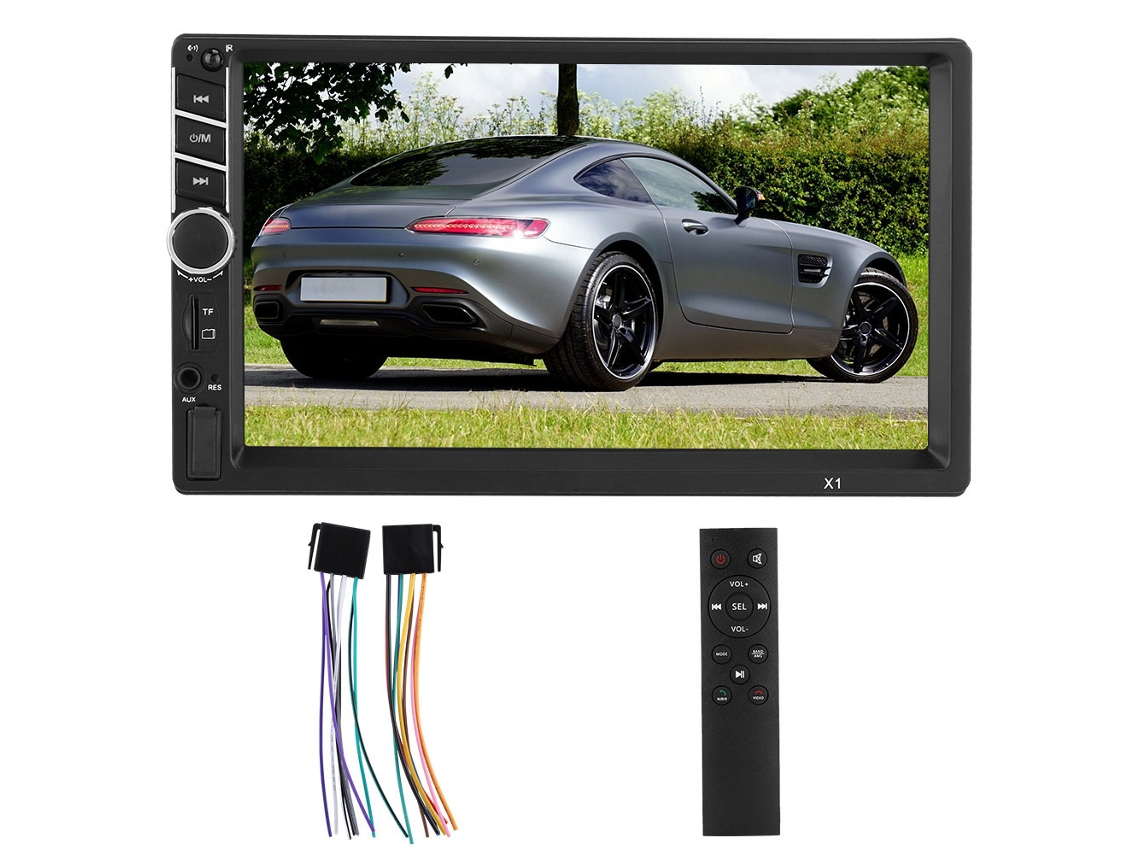 Reproductor Mp5 Para Coche De 7 Pulgadas, 2din Con Pantalla Táctil (pilas No Incluidas) Y Mando A Distancia.