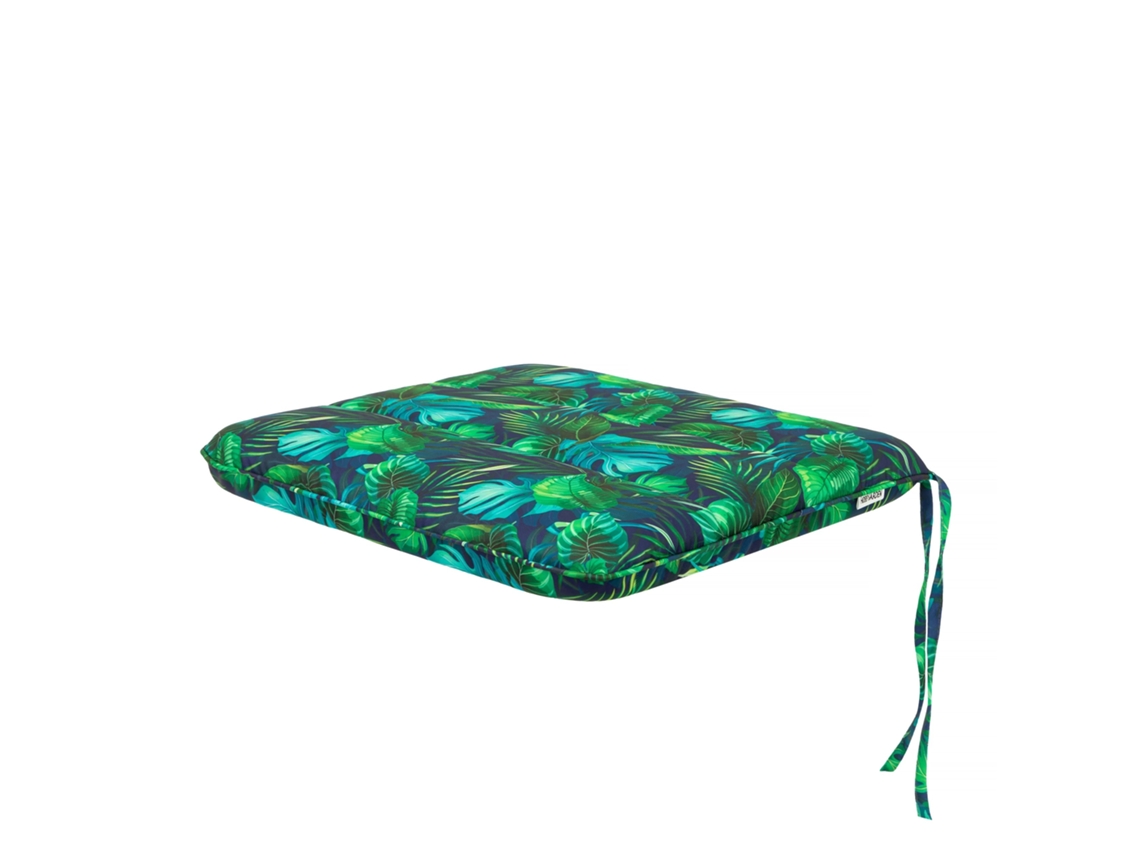 Cojín para Silla de Salón, Cocina, Comedor o Jardín para Interior y Exterior - 1 Pieza 50x43cm - Unilateral - Hoja Azul SALES CORE
