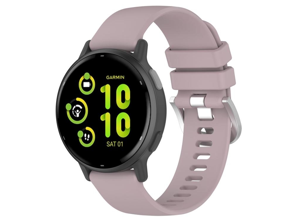 Bracelete Para Garmin Venu 4 (41mm) - Silicone - Fivela Prateada Brilhante Líquida Loran Violet