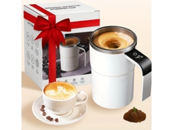 Taza De Café Con Agitador Automático Y Pantalla De Temperatura, Recargable Por Usb, Fabricada En Acero Inoxidable 304, Magnética. Portátil.