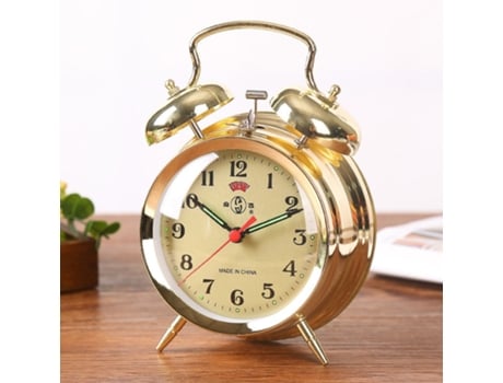 Despertador de reloj de escritorio silencioso vintage con reloj despertador de luz nocturna HHZ