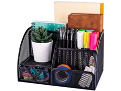 Organizador de escritorio - 6 compartimentos - negro ISO TRADE
