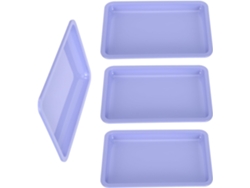 Bandeja Organizadora De Joyas Rectangular De Acero Inoxidable Morado, Juego De 4.