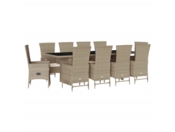 Maison Exclusive - Set Comedor De Jardín 11 Pzas Con Cojines Ratán Sintético Beige
