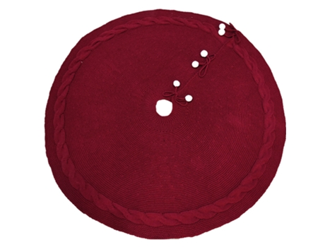 Falda de árbol de Navidad, tapete de árbol de Navidad de punto de 48 pulgadas para decoración de vacaciones de Navidad (Claret)