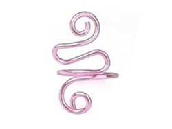 Anillo de tensión ajustable para ganchillo, aleación rosa, bricolaje.