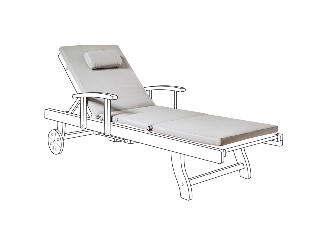 Almofada De Cadeira Para Jardim Beliani Toscana/java/amantea Premium De Poliéster Cinza 58x189x5