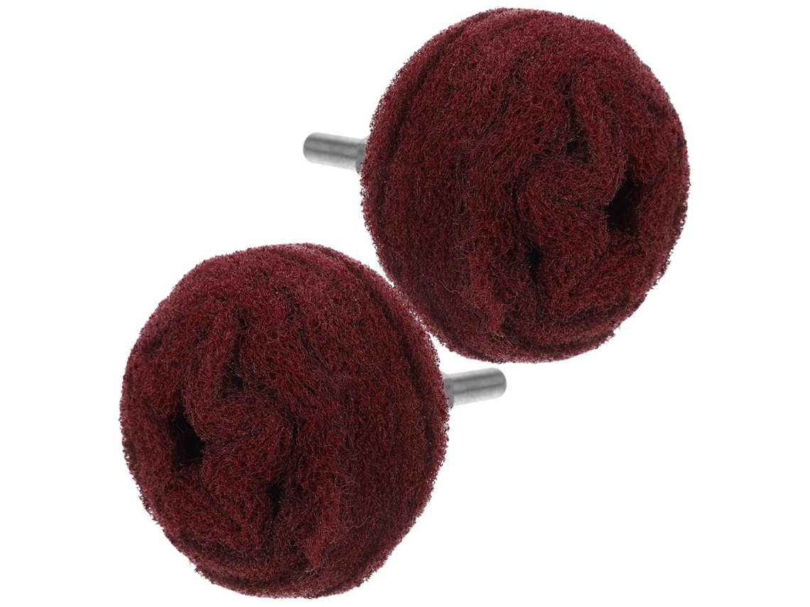 Nuobesty Kit De 2 Ruedas De Pulido Para Taladro Eléctrico Discos Abrasivos De 6x50mm En Tela No Tejida Roja Accesorio