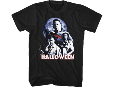 Camiseta Unisexo DEEPSTONE Full Moon Halloween Negro (XXXL)