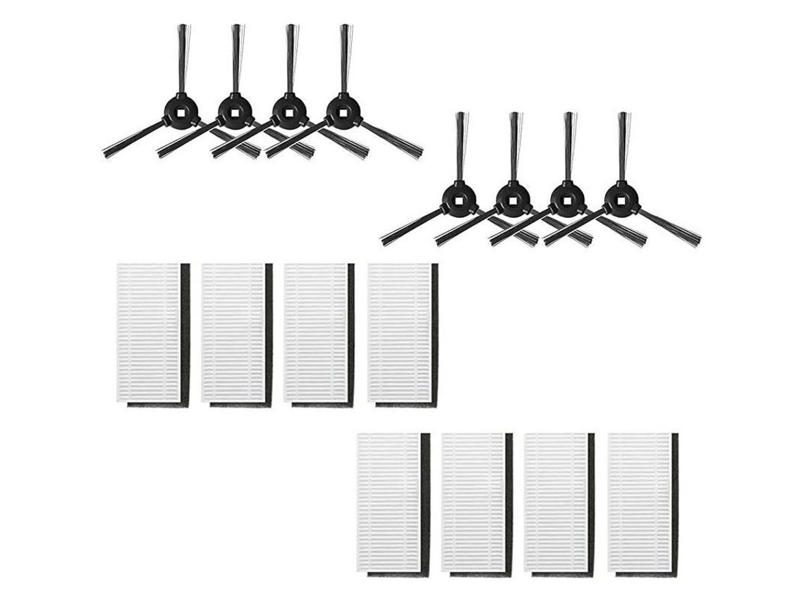 Kit De Accesorios Linjou Para Aspiradora Robot Lefant, 8 Cepillos Laterales Y 8 Filtros Hepa M200/m201/m520m/m501-a/m571/t700