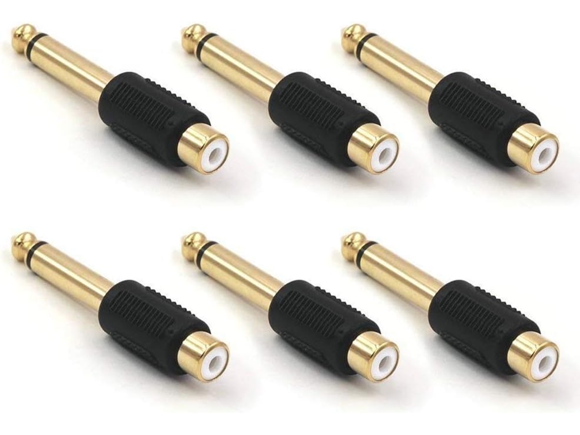 KOFIHETY Centro de innovación de audio, adaptador RCA a 1/4 bañado en oro, que protege el puerto de 6,35 mm de su dispositivo contra daños, diseñado para compa