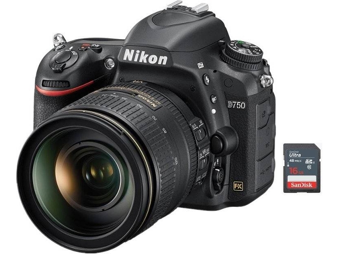Kit Cámara Réflex NIKON D750 AF-S 24-120MM F4G ED VR + SD 16GB